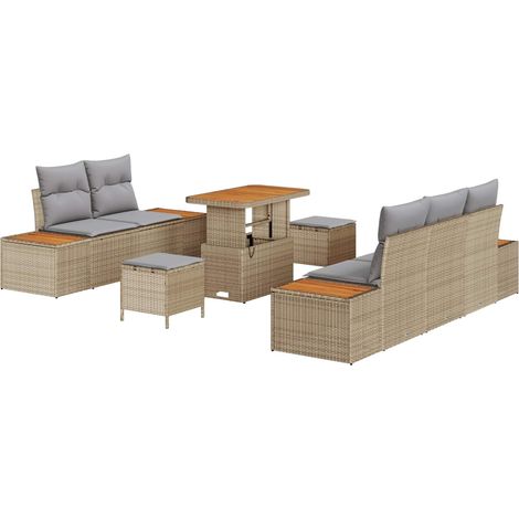 Maison Exclusive - Ensemble de canapé de jardin 8 pièces 7-Nombre de places (1/5)
