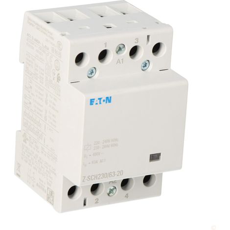 Eaton Z-SCH230/63-20 Contacteur d'installation Tension nominale: 230 V, 240 V Courant de commutation (max.): 63 A 2 NO (T) 1 pc(s) A216762 (1/3)