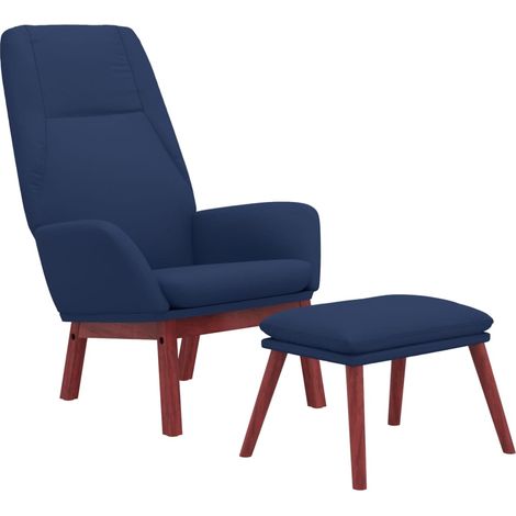 Relaxsessel mit Hocker Blau Stoff vidaXL (1/5)