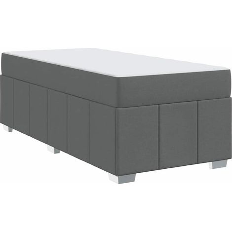 Lit double,Lit adulte,Cadre de lit avec matelas Gris foncé 120 x 190 cm tissu CFW1001899 (1/5)