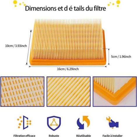 Kit de 10 sacs + 2 filtres pour aspirateur Karcher WD4 WD5 MV4 (1/4)