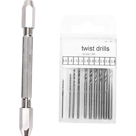Perceuse à main double, antirouille, durable, 2 mandrins, 3 mors, poignée ergonomique avec foret à torsion, set. (1/5)