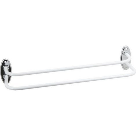 Porta Asciugamani Doppia Fissa Bianco 52cm (1/2)