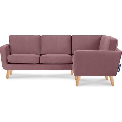 KONSIMO Ecksofa rechts mit Armlehnen "TAGIO", Rot, Stoff, Scandinavian, 220x80x181cm (1/4)