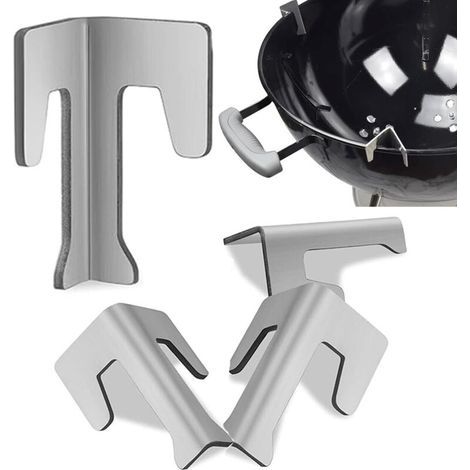 Set mit 4 universellen Grillabstandshaltern aus Edelstahl für Grillplatten – Universal – Stahl (1/4)