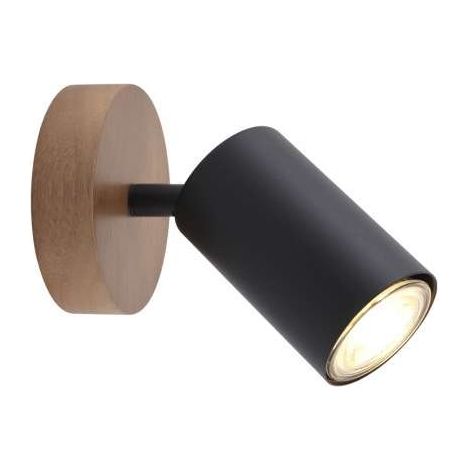 Aplique a pared modelo Pireo acabado negro, 15.5cm(alto) 10cm(ancho) 10cm(fondo) (1/2)