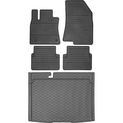 Dacia Sandero III Hatchback a partir de 2020 SET - Alfombrillas de goma para coche + alfombrilla para maletero