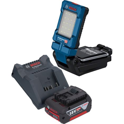 Bosch GLI 18V-800 Lampada professionale a batteria 18 V 800 lm + 1x batteria ricaricabile 4,0 Ah + caricatore