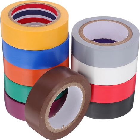 Ruban isolant électrique en PVC, lot de 10 rouleaux, protection (1/5)