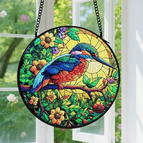 Capteur de Soleil en Vitrail Décoration Spirituelle pour Maison 9cm (1/4)