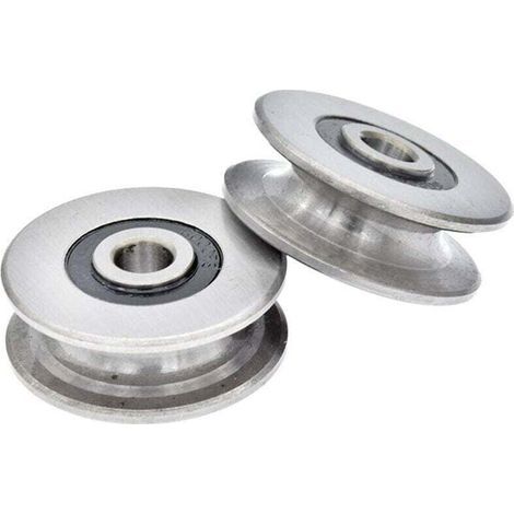 Poulie de roulement à billes en acier inoxydable avec rainure en U profonde de 8 mm, 250 kg, poulie en métal pour guide de levage, diamètre intérieur (40 x 13 mm) (1/3)