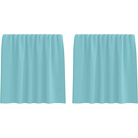 Rideaux en voile avec languettes 2 pcs turquoise 140x140 cm (1/5)