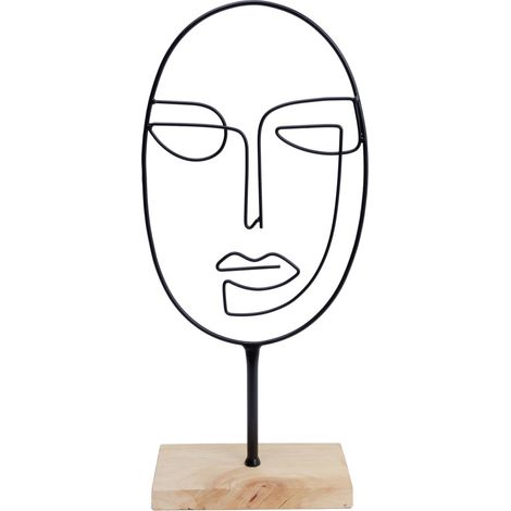 TrendLine Deko Gesicht rund Metall 44 x 20 x 10 cm schwarz Deko Silhouette