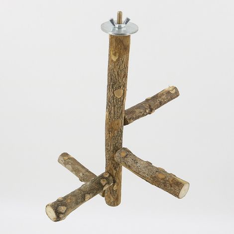 Perchoir pour perroquets en bois de poivre - Support en bois naturel, support pour oiseaux, repose-griffes, accessoire de cage pour perroquets et oiseaux (1/5)