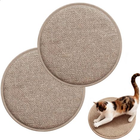2 Pièces Tapis Griffoir Chat, Grattoir pour Chats, Tapis À Griffer pour Chats, Tapis Griffoir pour Chat,Couleur Marron, pour Protéger Les Tapis Et Les Canapés, 30 X 30 cm (1/5)