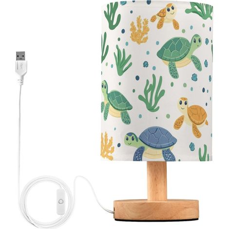 Kcldeci Lampe de chevet tortue coraux pour chambre Ă coucher (1/5)