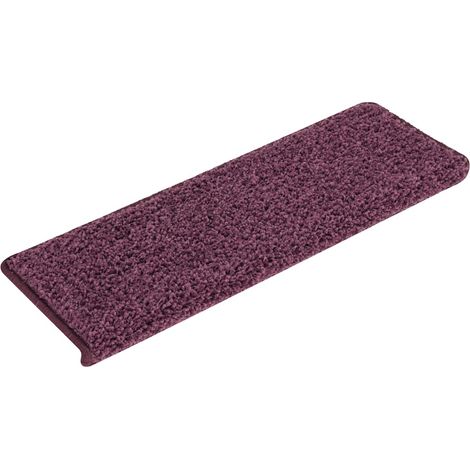 Maison Exclusive - Tappetini per scale 30 pz 65x21x4 cm Viola scuro con bordo rettangolare