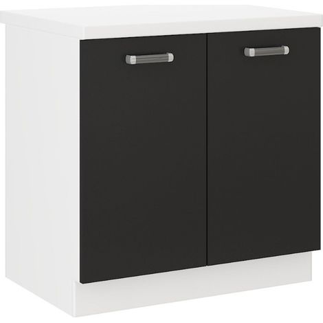 Küchen Unterschrank 80 cm für das Modell „Omega 240 Schwarz + Weiss“ (1/4)