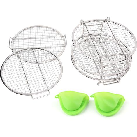 Lot de 5 grilles de cuisson compatibles Ninja Foodi, accessoires pour friteuse à air, manchons anti-brûlure couleur aléatoire, 5 niveaux (1/5)