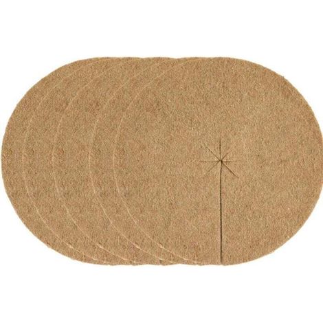Lot 5 Disques Paillage Ø40cm Feutre de Jute Protection Plante, Mauvaises Herbes, Gel (1/4)