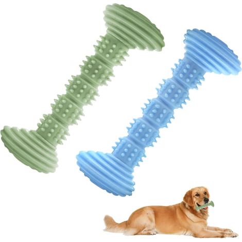 2 Pièces Jouet à Mâcher pour Chien Jouet Couineur pour Chien Forme des Os pour Soins Dentaires Chiots (1/5)