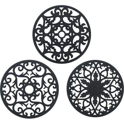 Dessous de Plat Silicone, 3PCS Anti-dérapant Anti-Chaleur 250 °C Multifonction Repose-cuillère Dessous de Verre de Cuisine Tapis de Table pour Cuisine et Salle à Manger (1/5)