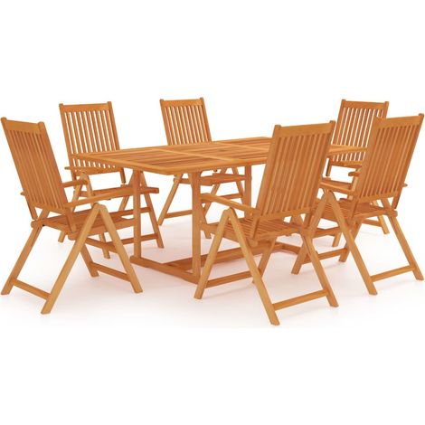 7-tlg. Garten-Essgruppe Massivholz Teak