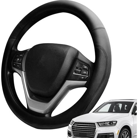 Housse de volant antidérapante - Housse de volant antidérapante, housse en cuir microfibre de volant de voiture Intérieur de voiture en cuir microfibre pour petites voitures, SUV et berlines, housse (1/5)