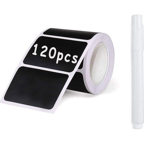Rouleau d'autocollants imperméables en PVC réutilisables pour tableau noir, étiquettes de rangement pour la cuisine, 120 pièces/rouleau (1/5)