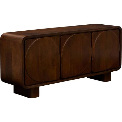Aparador Shelty rectangular de 70 x 160 cm, con 3 puertas, color marrón - Atmosphera créateur d'intérieur (1/3)