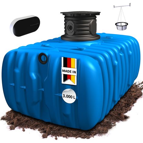4rain FLAT M Flachtank-Set Smart 3000 Liter inkl. smarter Füllstandsanzeige, Schachtverlängerung und Filterkorb (1/5)