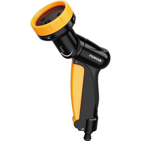 Pistolet d'arrosage 2-en-1 rotatif, Pulvérisateur ABS+PP résistant aux chocs avec 4 modes de pulvérisation, Gâchette avant ergonomique pour l'arrosage de la pelouse et des plantes (1/5)