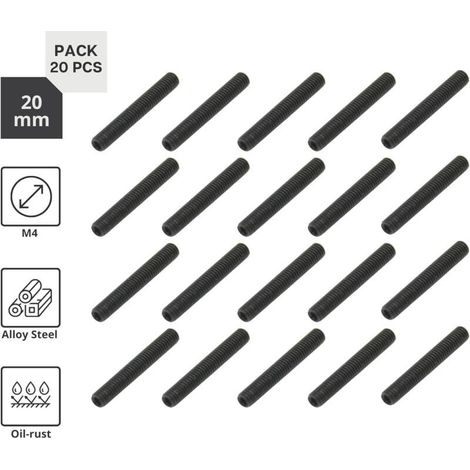 Industrial Vis Sans Tete Metrique Vis M4 x 20 mm PACK de Vis 20 Vis cle Allen Extrémité Chanfreinée Visserie pour fixation polyvalente, poignee de porte et utilisations (1/3)