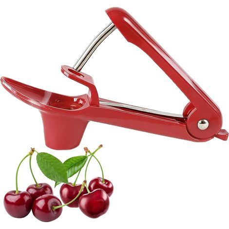 Dénoyauteur de Cerises,Cerises Prunes Fruits Dénoyauteur Manuel Multifonctionnel,Dénoyauteur Portable,Cuisine pour Fruit Dénoyauteurs (Rouge) (1/5)