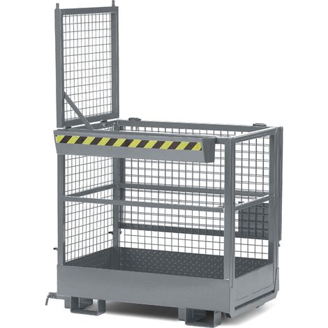 R+R Industrietechnik Arbeitskorb Typ RAK-DUO 1200x800x1950mm RAL 7005 Mausgrau (1/4)