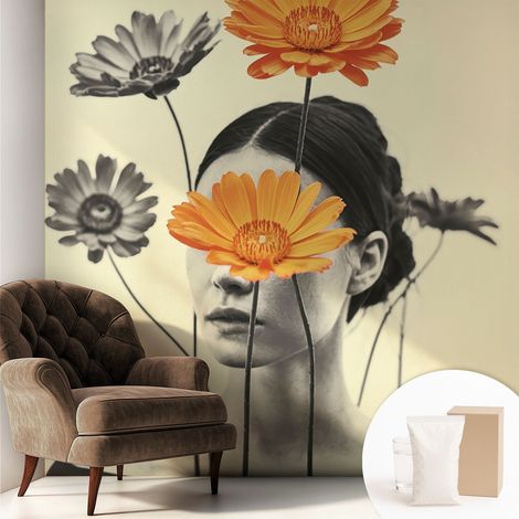 Tapete Vliestapete mit Kleber - Wanddekoration Wohnzimmer - Tapete Schlafzimmer Surrealistische Vision 250x250 cm (1/5)
