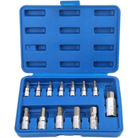 13 Pièces Jeu de Douilles à Six Pans Creux 1/2'', avec caractéristiques : 13PIÈCES, 14MM (1/5)
