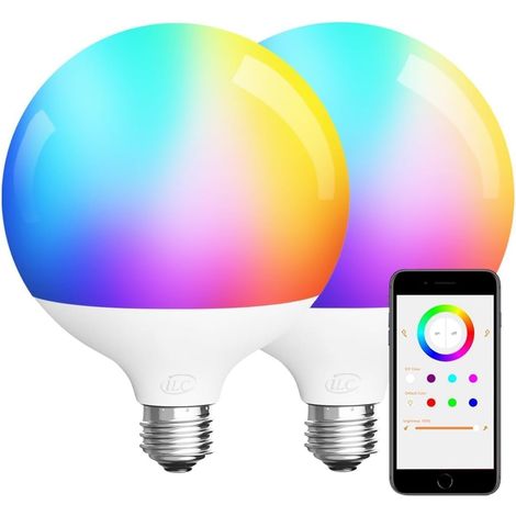 LED E27 Ampoule Globe Bluetooth 15W, Φ 120mm, Changement de Couleur, Température de Couleur 2700K - 6000K, 150W Équivalent, CRI95+(2 pièces) (1/5)
