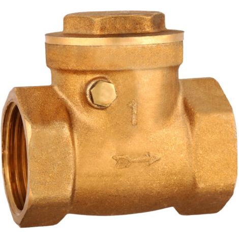 Clapet anti-retour à battant en laiton, filetage femelle DN25, 232 PSI, empêchant le refoulement d'eau. (1/5)