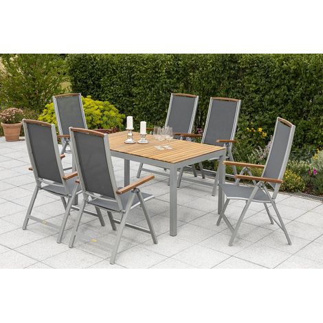 Siena Set 7tlg 6 Sessel Tisch 150x90cm