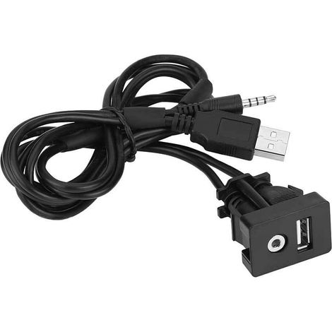 Câble D'extension USB Aux, Montage encastré, Panneau de Voiture (1/5)