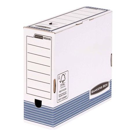 Boîte archives carton Bankers Box by Fellowes - dos 10 cm - bleue - Lot de 10 (1/5)