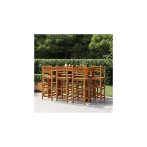 Tabourets de bar lot de 8 bois massif d'acacia (1/5)