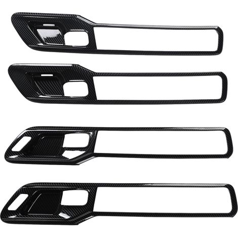 4PC Coques Poignées de Porte Intérieur Fibre de Carbone Moulure Décorative Habillage pour Ram 1500 2023 Garniture (1/5)