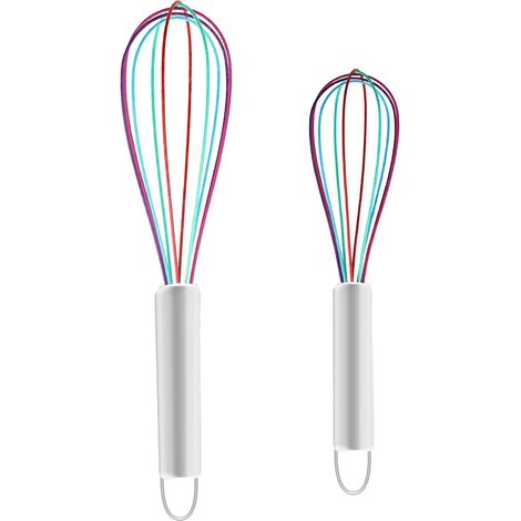 Batteur à œufs en silicone, outil de pâtisserie, batteur à main, batteur à œufs domestique (2 pièces) (1/3)