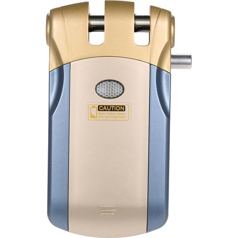 Serrure de porte de sécurité antivol sans fil intelligente avec télécommande, invisible, compatible avec une télécommande, bouton de déverrouillage d'urgence manuel intérieur, livrée avec 4 télécomman (1/5)