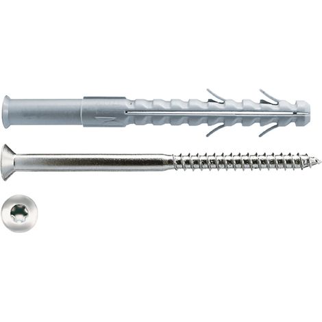TASSELLO NYLON 'LATER CORNICE' C10A 140 LUVT 10 x 140 - vite Torx T40 7 x 145- 25 pezzi  - G&B
