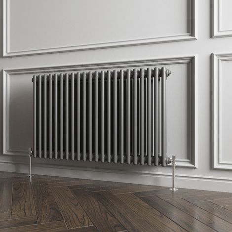 Biubiubath Traditional Cast Iron Style Radiator Horizontal 2 Column Anthracite 600x1010mm