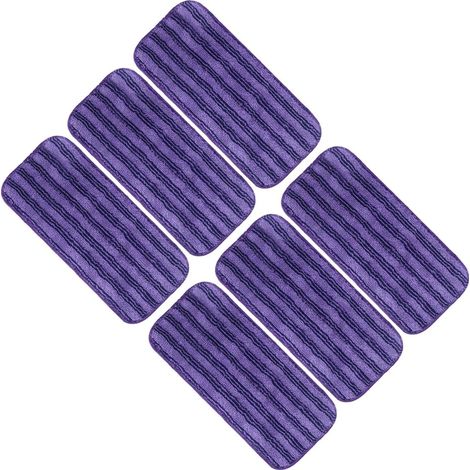 Paquete de 6 almohadillas de microfibra reutilizables WetJet para mopa Swiffer (30x14 cm, color morado) (1/5)