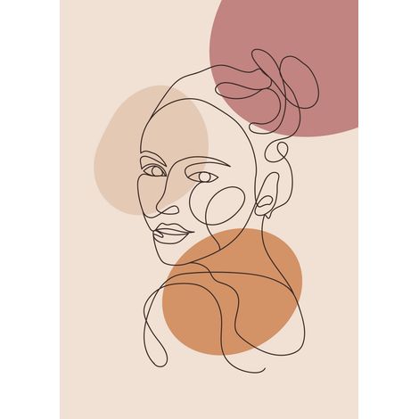 Papier peint panoramique - Femme Boho - 130 cm x 182 cm (1/2)